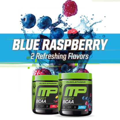 MusclePharm Essentials BCAA Powder, Pre & Post Workout Recovery Drink, Supports Muscle Recovery & Energy, Essential Amino Acids, 30 Serv, Fruit Punch