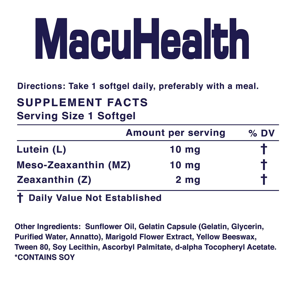 Macuhealth Triple Carotenoid Formula - Eye Vitamins for Adults - 90 Softg