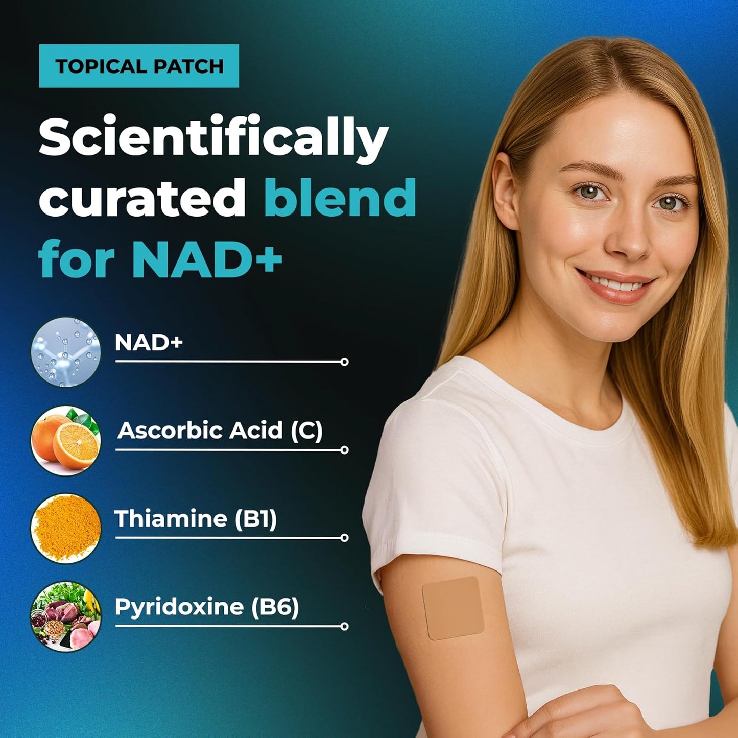 VIORY NAD Patches for Women & Men | NAD+ Patch for Energy & Healthy Aging | With CoQ10 & Nicotinamide, 60 Day Supply
