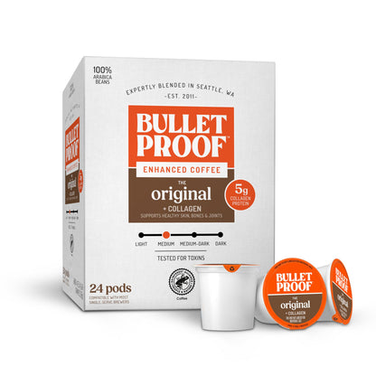 Bulletproof Coffee + Organic Grass-Fed Butter Single-Serve Pods, Keto Coffee, All-in-One Recipe with MCT Oil and Butter, 24 Count