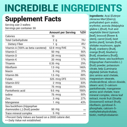Dr. Berg Kids Chewable Multivitamins (NOT Sweetened w/Sugar) - Daily Multivitamin for Kids that Includes 20 Nutrients & Trace Mineral Complex - Mixed Berry Chewable Vitamins for Kid - Red Wafers