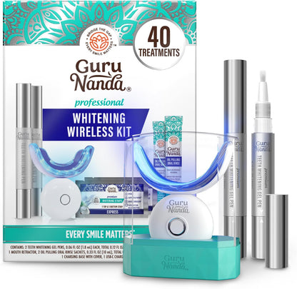 GuruNanda Teeth Whitening Kit, Up to 10 Shades Whitening, 40 Treatments