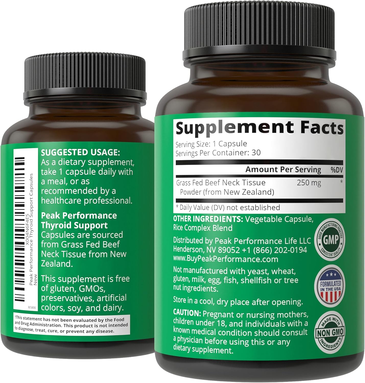 Raw Desiccated Thyroid Supplement. Grass Fed New Zealand Beef Neck & Thyroid Gland Capsules for Women and Men. Ancestral Living Ethically Sourced Bovine Supplements for Energy and Metabolism Support