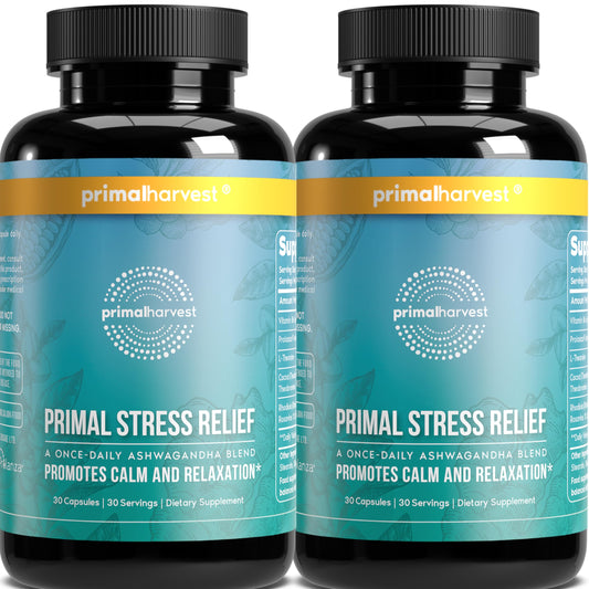 Primal Harvest Stress Relief – Daily Supplement, Gluten, Soy & Dairy Free