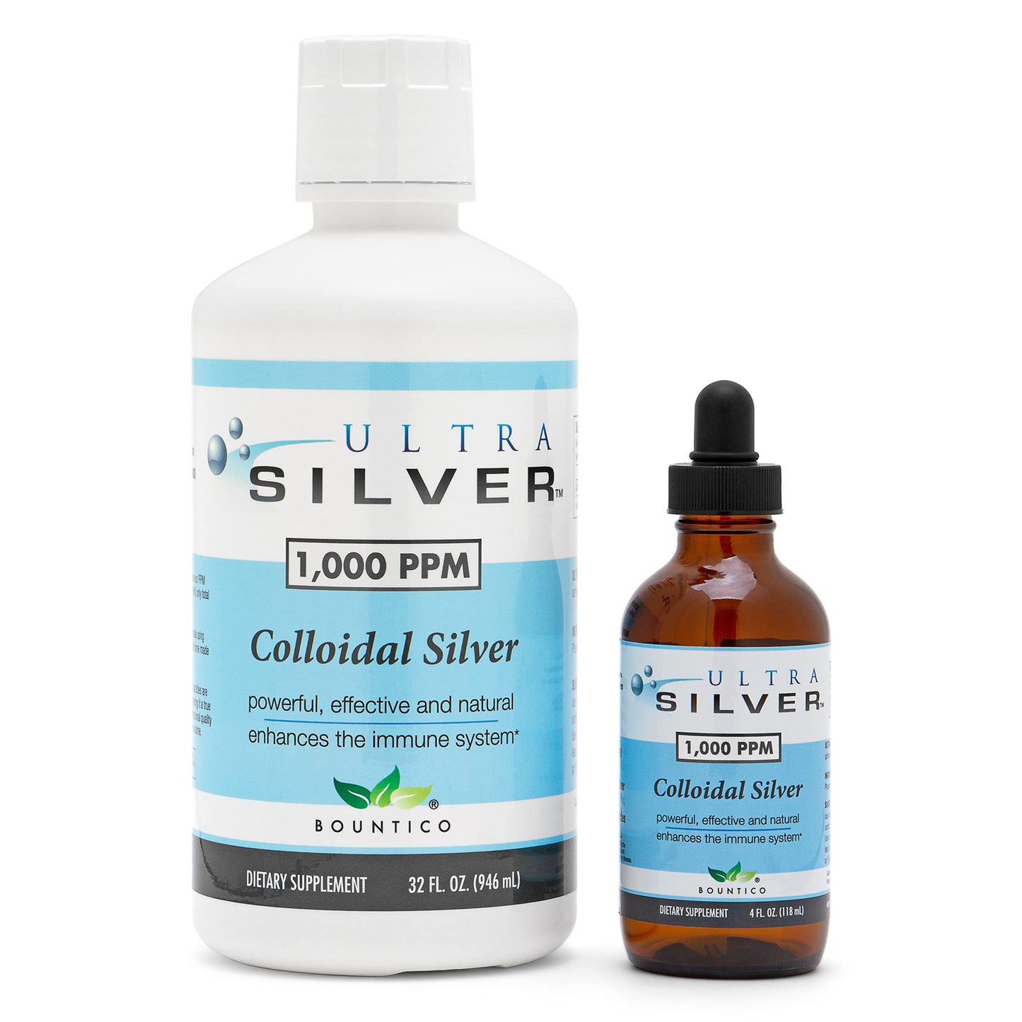 Ultra Silver® Colloidal Silver | 1,000 PPM, 4 Oz (118mL) | Mineral Supplement | True Colloidal Silver - with Dropper
