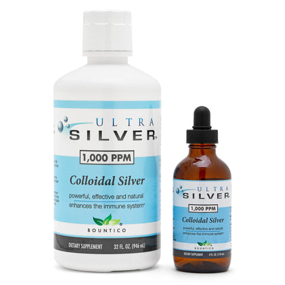 Ultra Silver® Colloidal Silver | 1,000 PPM, 4 Oz (118mL) | Mineral Supplement | True Colloidal Silver - with Dropper
