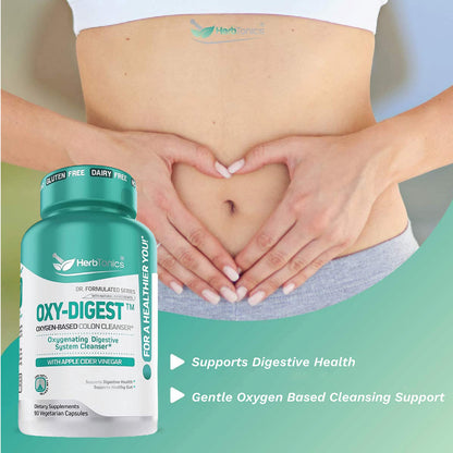 Herbtonics Oxygen Based Colon Cleanse and Detox Digestive System Formula | with Apple