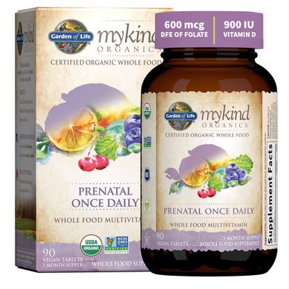 Garden of Life Organics Prenatal Vitamin: Folate for Energy & Healthy Fetal Development & Vitamin D