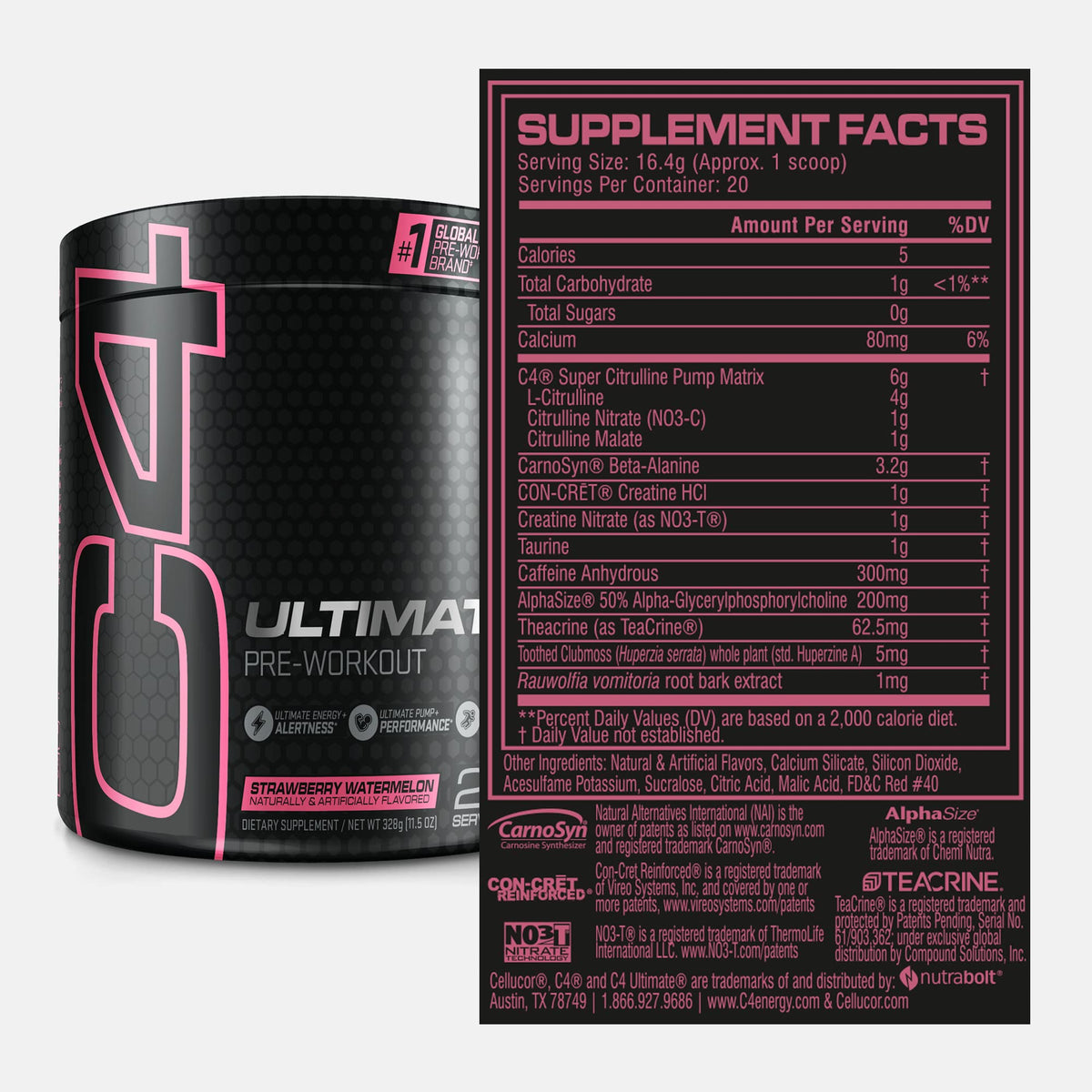 Cellucor C4 Ultimate Pre Workout Powder Strawberry Watermelon - Sugar Free