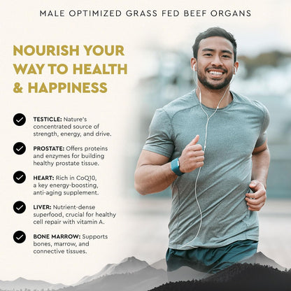Ancestral Supplements MOFO & Vanilla Protein Bundle for Men – Supports Strength, Energy, Hormone Health & Recovery – Grass Fed Beef Organ Blend with 20g Protein, Gut Health Support & Organic Mushrooms