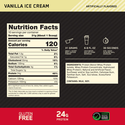 Optimum Nutrition Gold Standard Whey Protein, Double Rich Chocolate, 2 LB