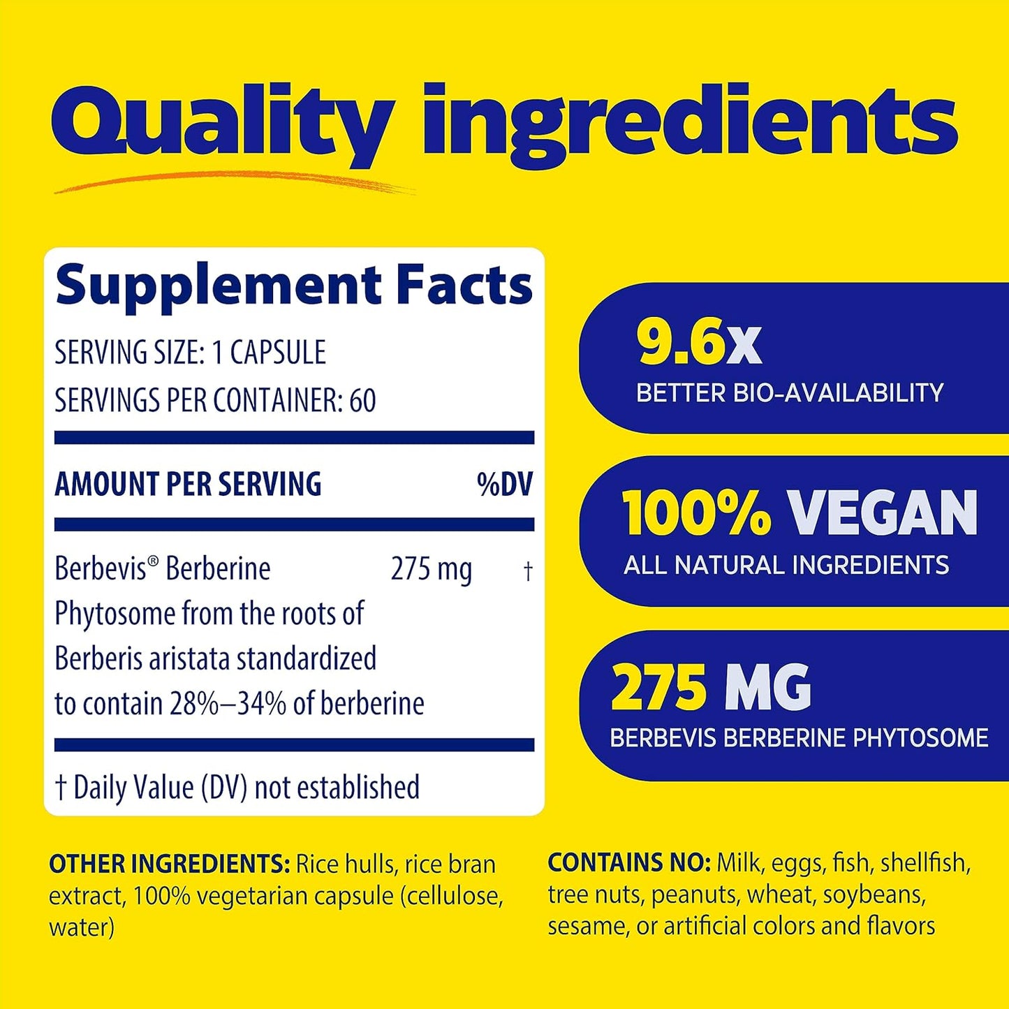 Enzymedica Berberine Phytosome High Absorption Supplement - Berbevis Berberine Phytosome Capsules for Men & Women, Bioavailable Formula, Natural Metabolic Health Support, Vegan, Gluten Free - 60 Caps