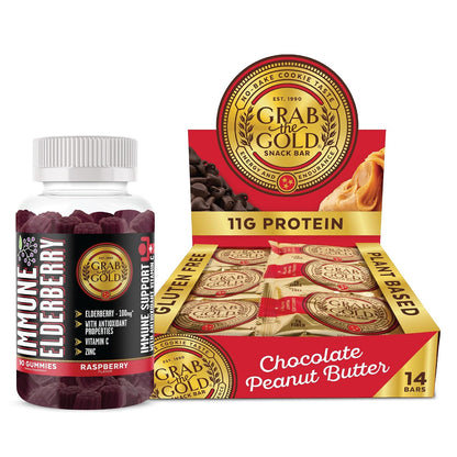 Grab The Gold Protein Bars & Immune Gummies Bundle Vitamin C Zinc