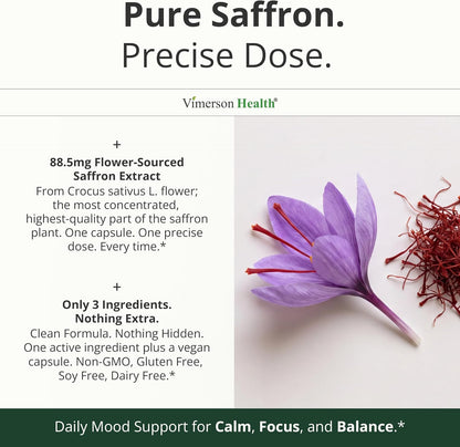 Saffron Extract 88.5mg - Mood, Stress Support & Eye Health Without Jitters