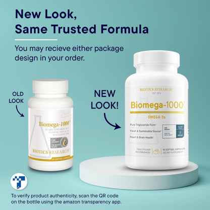 Biotics Research Biomega-1000™ Omega 3 Fish Oil With EPA 529mg / DHA 353mg– Omega-3 Fatty Acids 1000 mg- Highly Concentrated Fish Oil 90 Days Servings–Supports Immune, Brain & Heart Health–90 Softgels