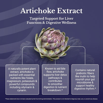 Artichoke Extract 500 mg | Liver Support Supplements | Natural Artichoke Extract, Liver Health Supplement, Digestive Support, Vegan, Gluten Free. 30 Days Supply. 30 Capsules