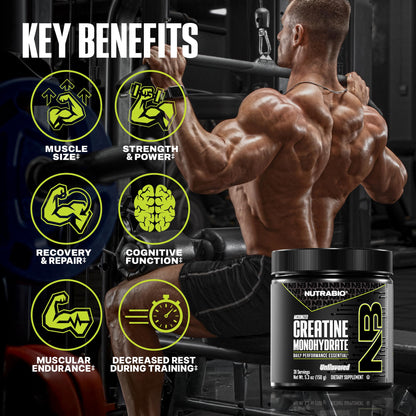 NutraBio Pure Micronized Creatine Monohydrate Powder Supplement, Unflavored, (300 g) - Supports Bulk Muscle Energy, Recovery, and Strength - HPLC Tested Creatine Powder Supplement for Men and Women