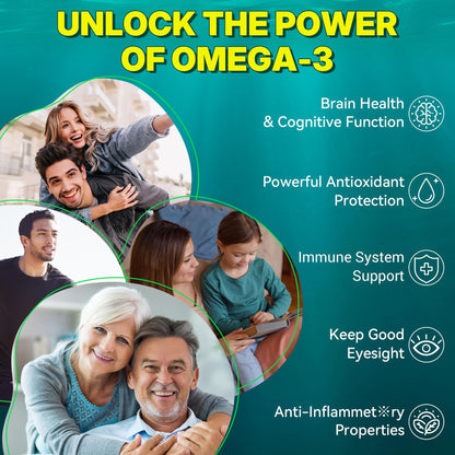 Vegan Omega-3 Gummies for Adults, Fish Oil Alternative from Algae Oil, Plant Based DHA 460mg & EPA 230mg Plus MethylFolate, Vitamin B12, Phosphatidylserine, No Fishy Taste, Vegan, Sugar Free, 60 Cts