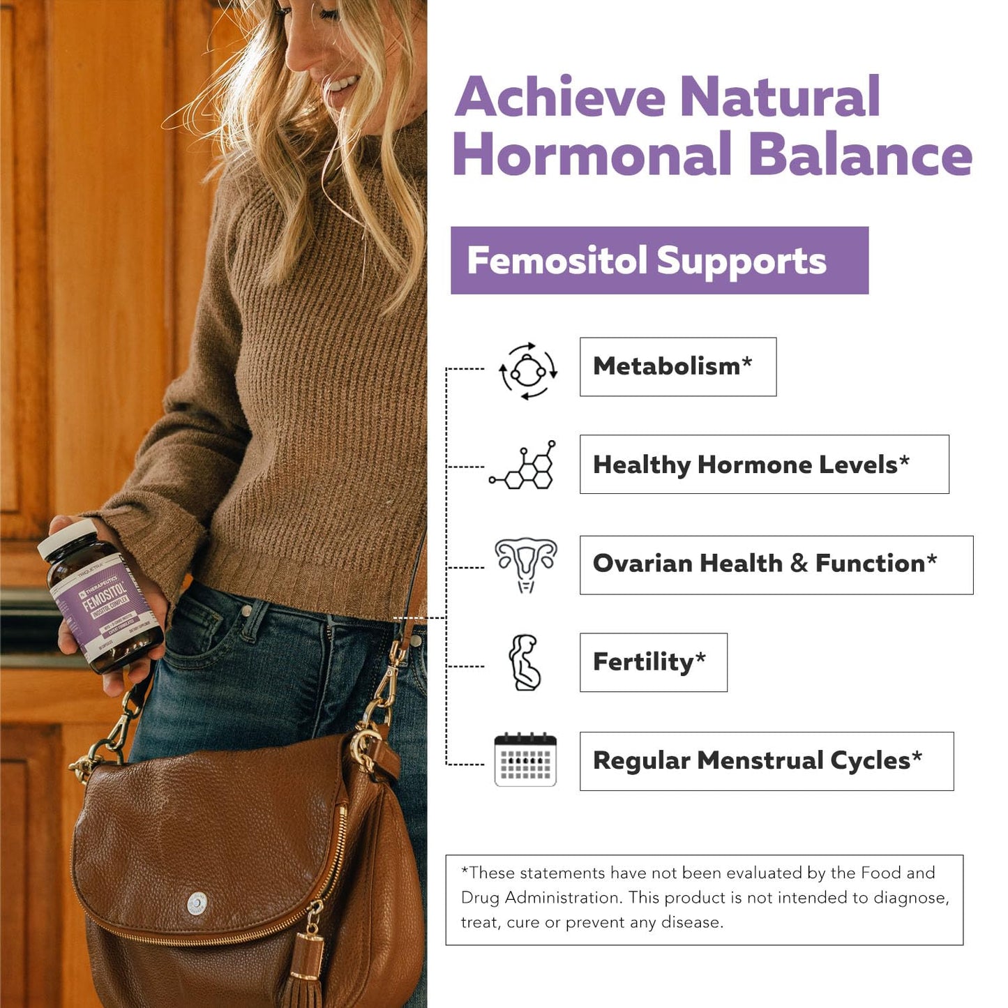 Femositol® Myo-Inositol & D-Chiro Inositol Complex Supplement - Clinically Validated 40:1 Ratio (Vitamin B8)| Hormonal Balance & Healthy Ovarian Function Support (90 Capsules – 30 Servings)