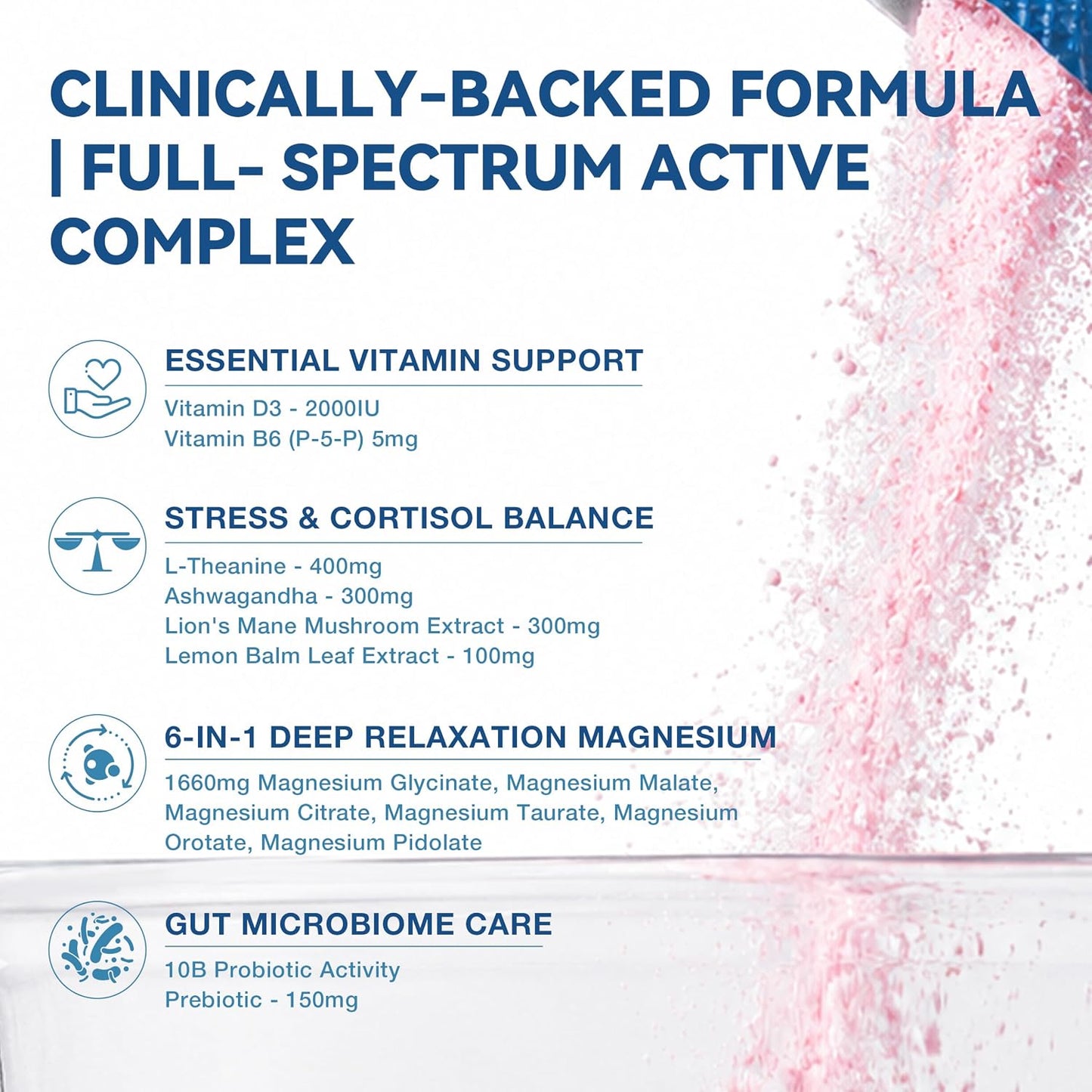PrimeCalm Drink Mix | Cortisol Reducer* Stress Mood & Sleep Aid with Magnesium Glycinate, Ashwagandha, L-Theanine, 10B Probiotic, No Sugar, 32 Ct.