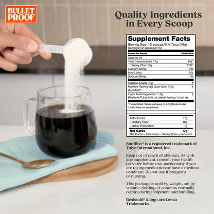 Bulletproof Innerfuel Prebiotic Fiber Powder, Unflavored, 16g Fiber, Plant-Sourced, Non-GMO & Third-Party Tested, Supports Gut & Digestive Health, 0g Sugar, 13.4 oz