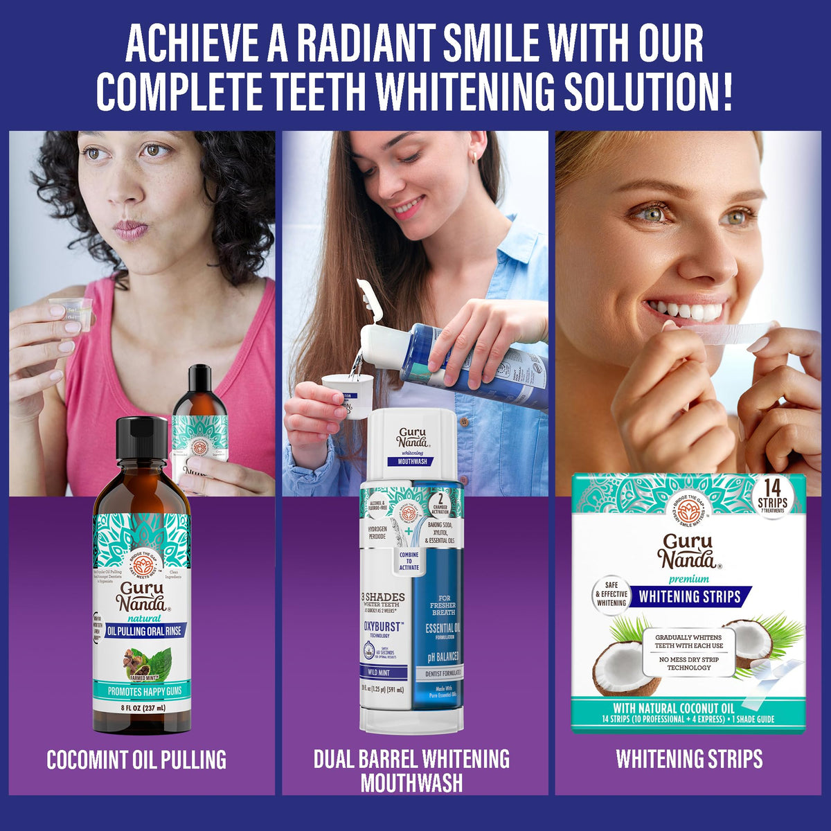 GuruNanda Total Smile Makeover Oral Care Kit, Teeth Whitening Kit(Regular)