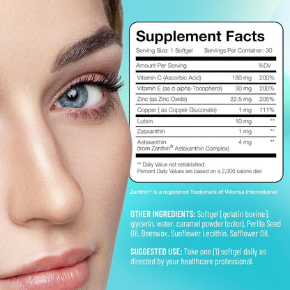 EyeScience Lutein, Zeaxanthin & Astaxanthin, 30 Softgels, 1-Pack | Lutein, Zeaxanthin & Astaxanthin, Visual Comfort, Eye Wellness, Non-GMO, Gluten-Free