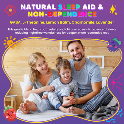 Magnesium Glycinate Gummies 400/200mg for Kids & Adults, NO Melatonin Sleep Aid Magnesium Supplement Gummies with Chamomile, Lavender, L-Theanine & GABA, B6, D3 & K2 for Bone, Relax, Immune Support