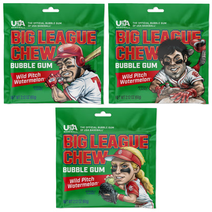 Big League Chew Original - Chewing Bubble Gum Pack of 3, 2.12 oz
