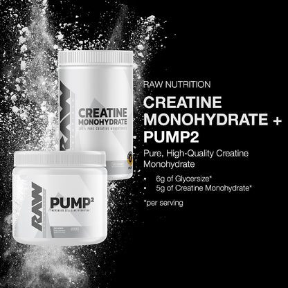RAW Nutrition Creatine Monohydrate & Unflavored Pre-Workout Powder Bundle