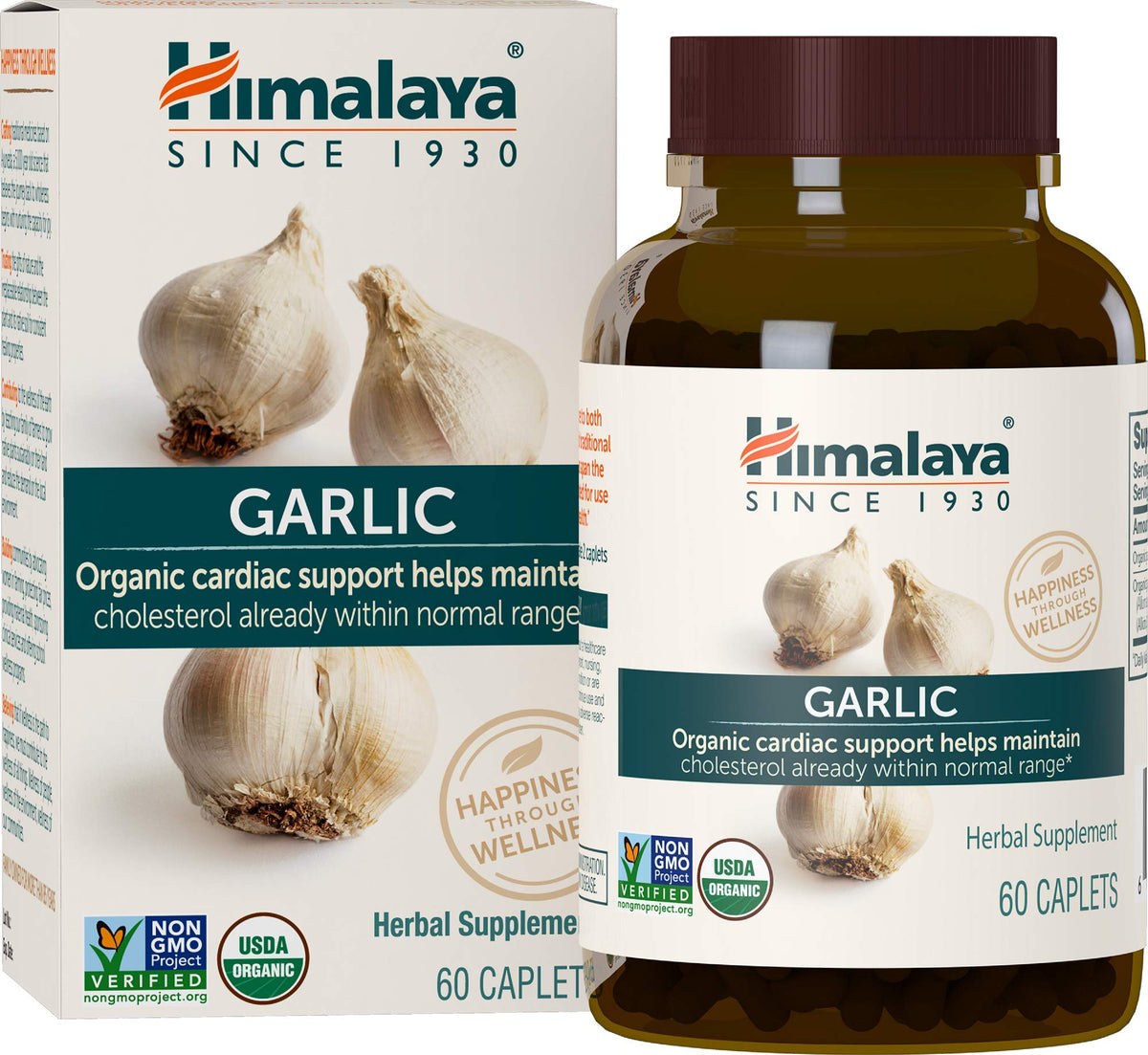 Himalaya USDA Organic Garlic Supplements, 1400 mg, 60 Caplets