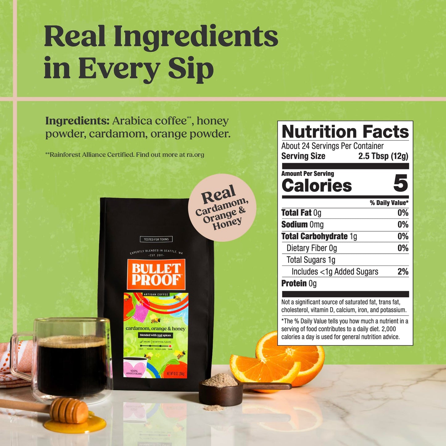 Bulletproof Cinnamon & Vanilla Flavored Ground Coffee, Medium Roast, 10 Oz, Clean Coffee Tested for Toxins, No Artificial Flavors, 100% Arabica Beans
