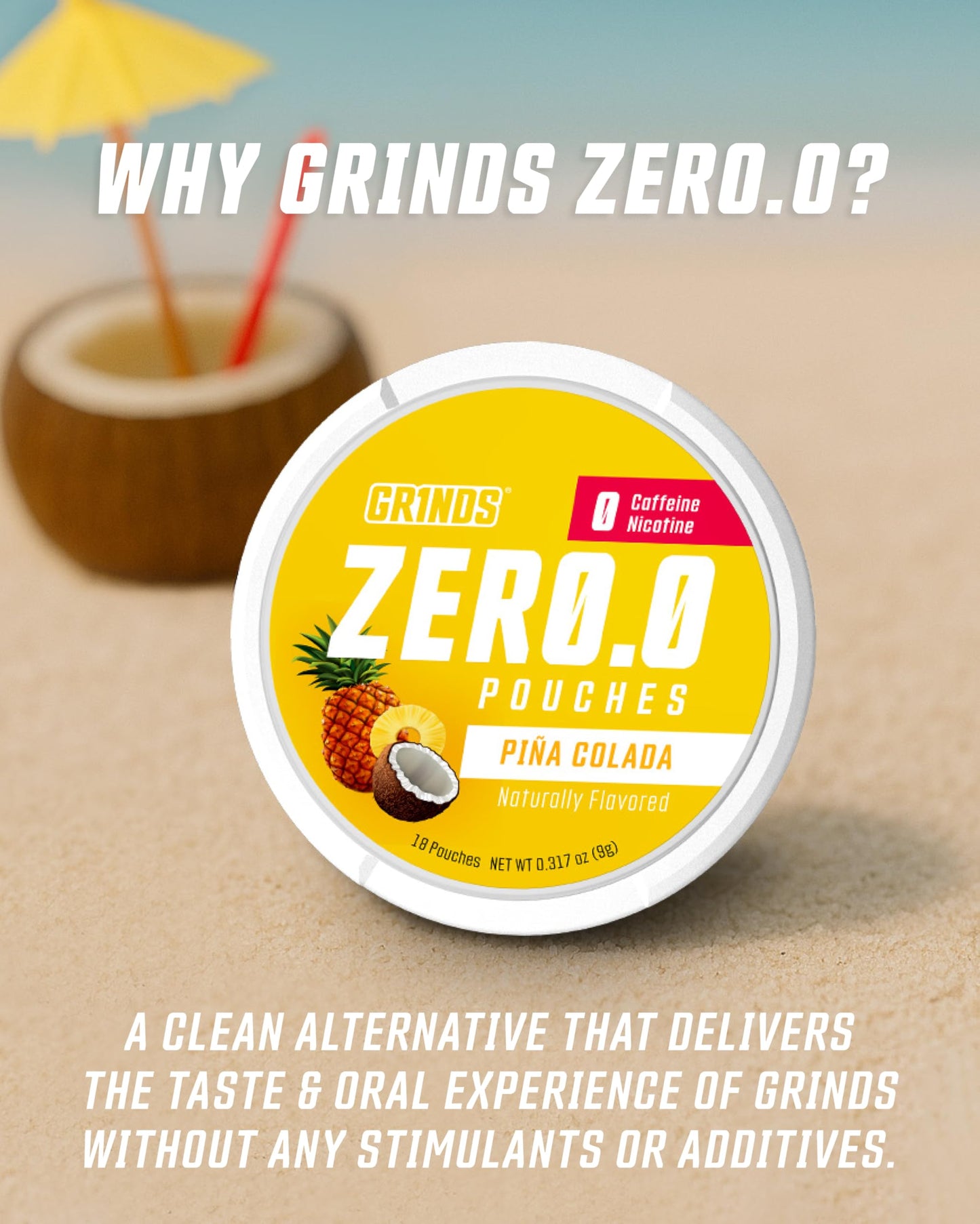 GRINDS Focus Pouches | Naturally Flavored with Nootropic Ingredients | Contains Alpha GPC and L-Theanine | Sugar-Free | 3 Pack | 18 Pouches Per Can | Blue Raspberry