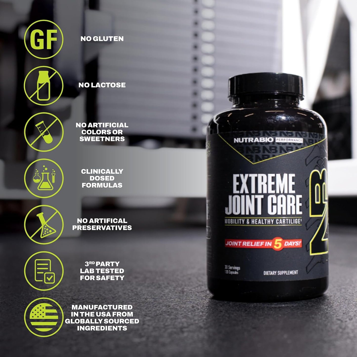 NutraBio Extreme Joint Care - Joint Support Supplement - Joint Health Supplement, Supports Joints, Mobility, and Cartilage - 120 Capsules