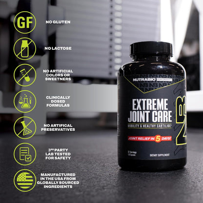 NutraBio Extreme Joint Care - Joint Support Supplement - Joint Health Supplement, Supports Joints, Mobility, and Cartilage - 120 Capsules