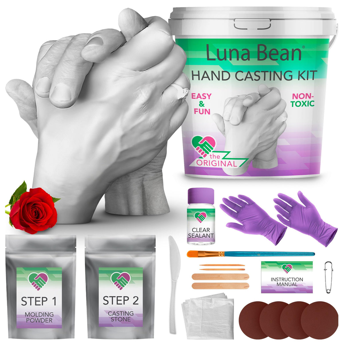 Luna Bean Hand Casting Kit - Unique Couples Gifts for Christmas, Anniversaries