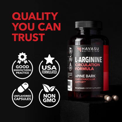 L-Arginine and L-Citrulline for Men, Nitric Oxide Support, 30 Servings | L Arginine 1000mg Capsules with L Citrulline and Tart Cherry, Performance Supplement for Men's Health, Vegan, 60 Count