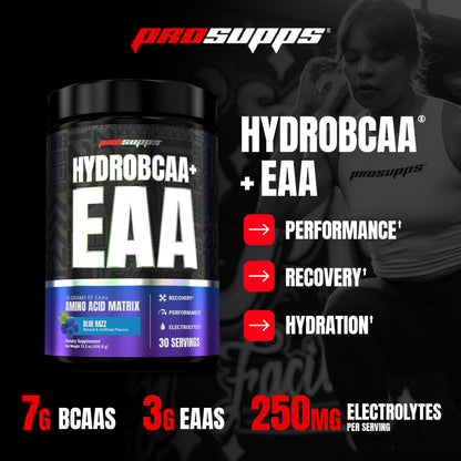 ProSupps HydroBCAA Essential Amino Acids Powder, Fruit Punch - Workout Supplement with BCAA, EAAs & Electrolytes for Hydration & Recovery - Stimulant-Free, Soy & Gluten-Free - 30 Servings