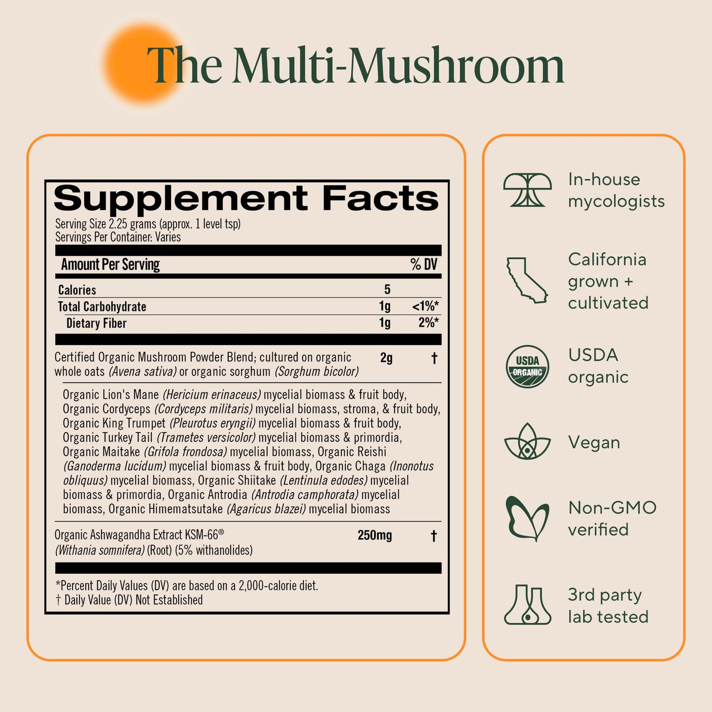 Om Master Blend Mushroom Powder – Organic Mushroom Supplement with 10 Mushrooms and Ashwagandha - Support Immunity, Gut Health & Stress Relief, 3.17 oz (40 Servings)