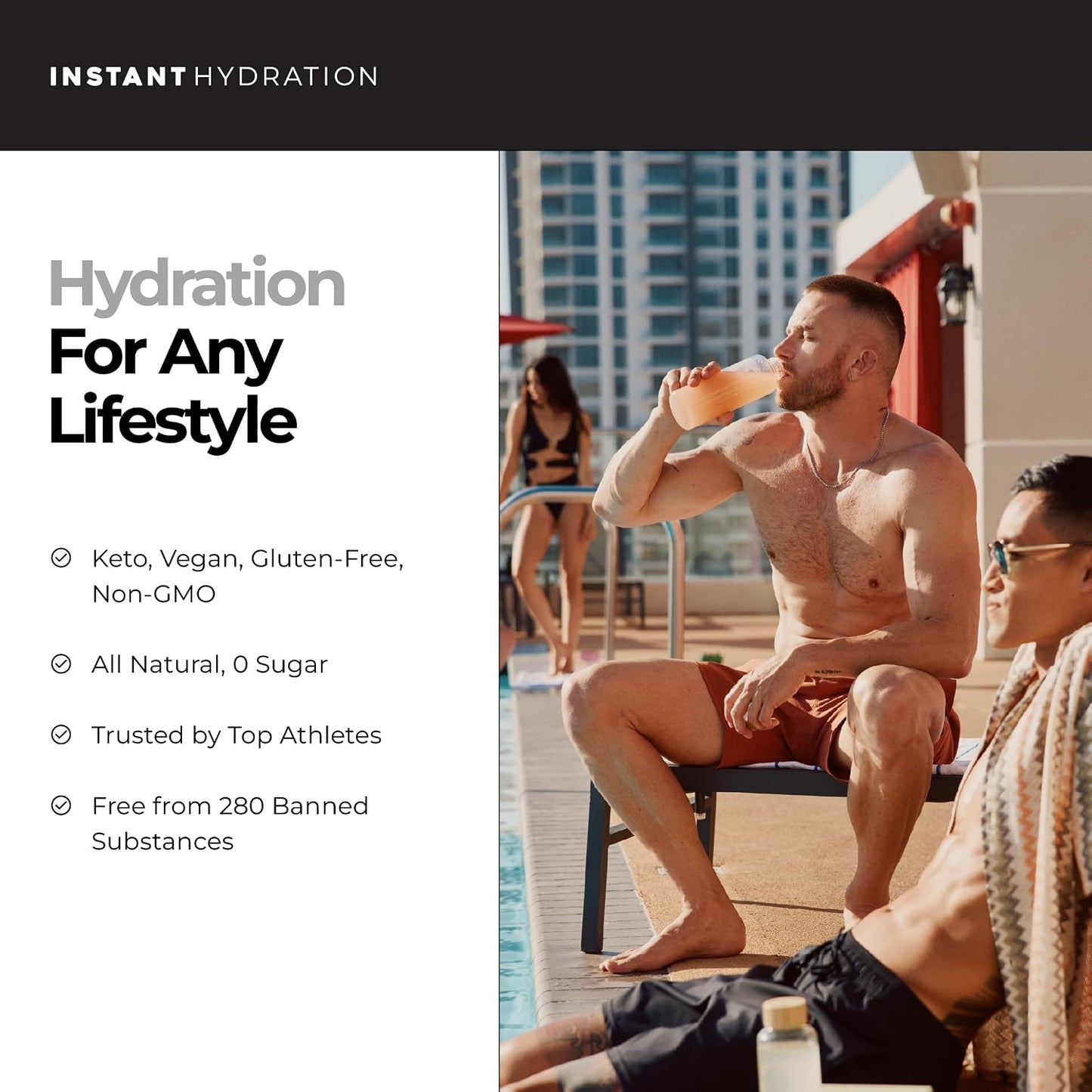 Instant Hydration Sugar Free Electrolytes Powder Packets Variety Pack - Watermelon, Raspberry, Lemon Lime Drink Mix & Travel Essentials with Magnesium and Potassium - Post Workout Recovery - 20 Sticks