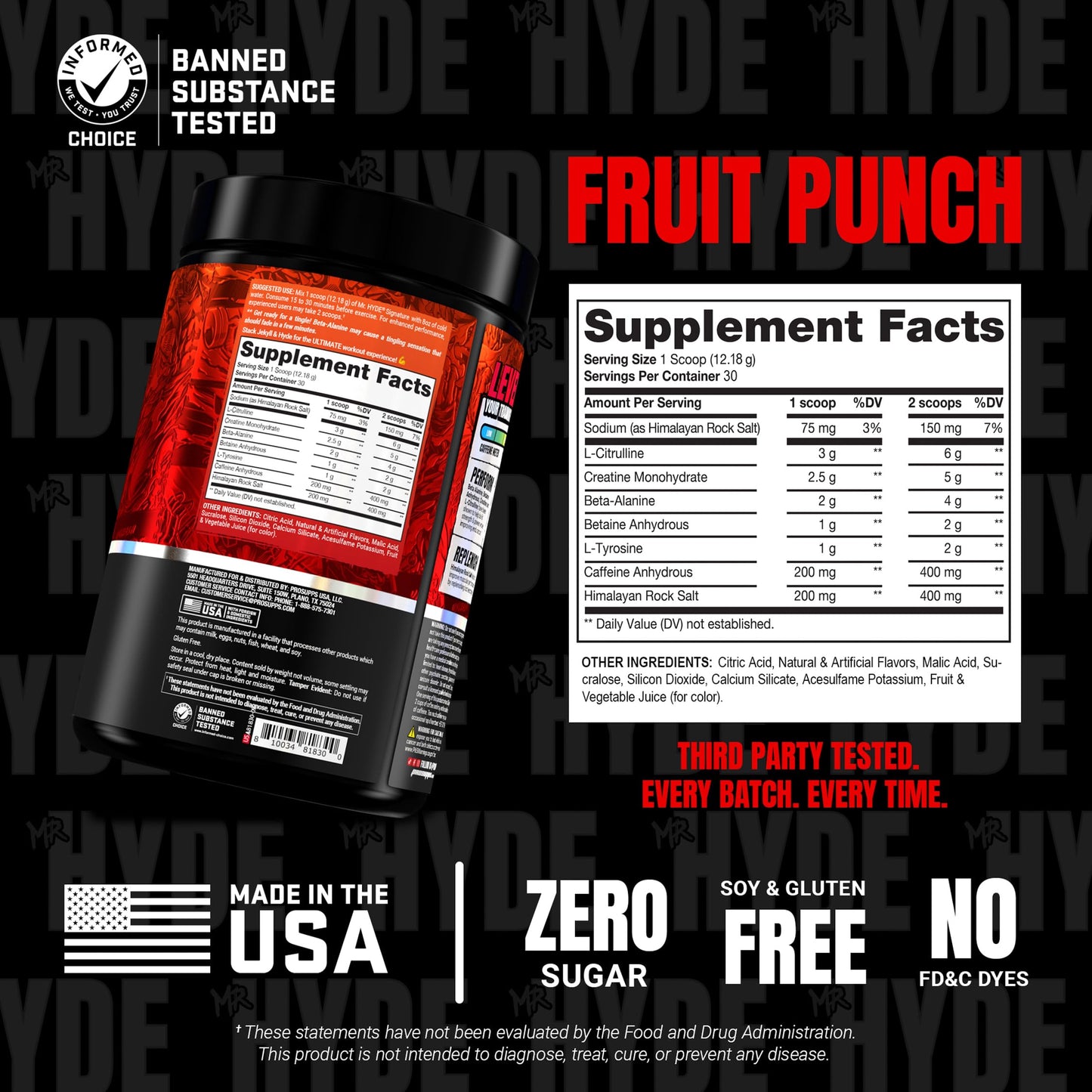 ProSupps Mr. Hyde Signature Pre Workout Powder with Creatine, Beta Alanine & Caffeine - Performance, Energy & Endurance - Clean Fitness & Gym Supplements for Men & Women (Blue Razz, 30 Servings)