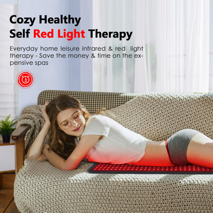 RUISQM Red Light Therapy Mat for Body - 360 LEDs Large Red & Infrared Light Therapy Pad Blanket