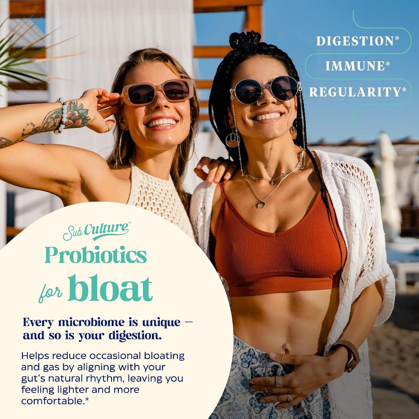 Enzymedica SubCulture Probiotic for Bloat & Digestive Health - Probiotic Supplement Capsules for Women & Men, 50 Billion CFU, Gut Health Support for Adults, Helps Occasional Gas & Bloating - 30 Caps