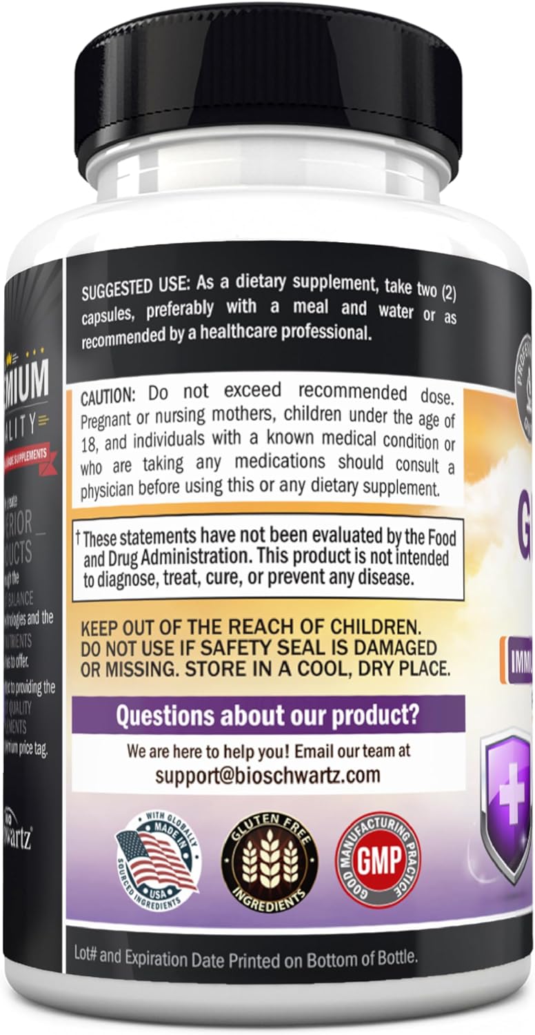 Glutathione Supplement 500mg - Liver Detox Supplement, 60 Capsules