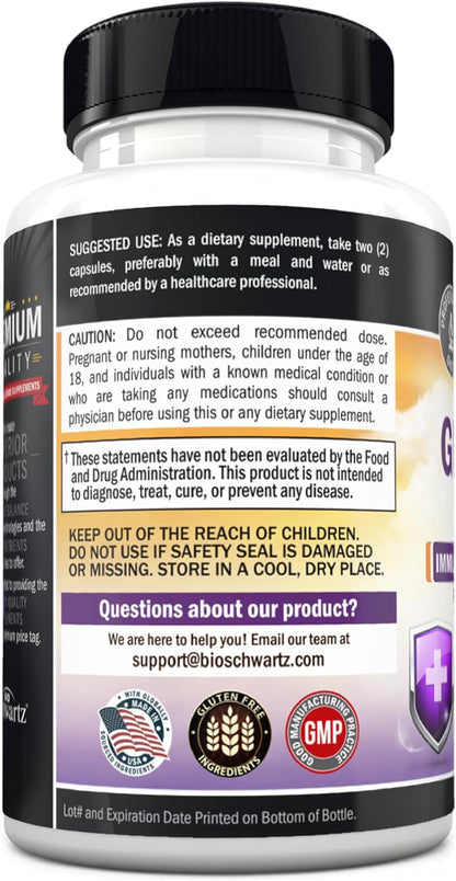 Glutathione Supplement 500mg - Liver Detox Supplement, 60 Capsules