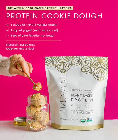 Truvani Organic Plant Based Protein Powder | Vanilla | 1 Serving | Vegan | 20g Pea Protein | Keto | Gluten & Dairy Free | Low Carb | No Added Sugar