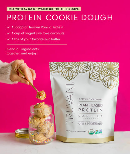 Truvani Organic Plant Based Protein Powder | Vanilla Chai | 10 Servings | Vegan | 20g Pea Protein | Keto | Gluten & Dairy Free | Low Carb | No Added Sugar