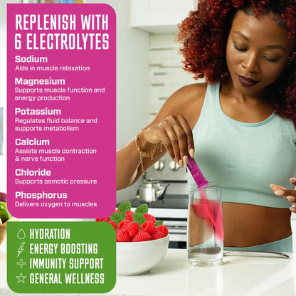 KEY NUTRIENTS Multivitamin Electrolytes Powder Packets - Juicy Raspberry 20 Pack