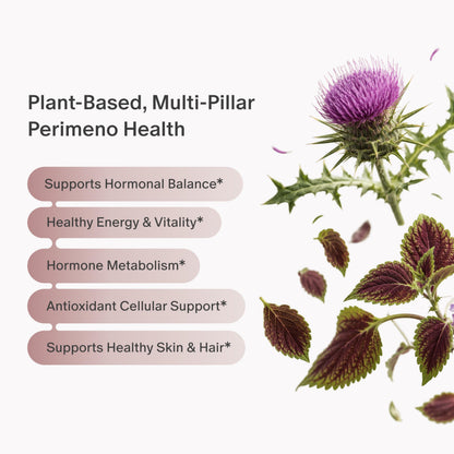 Snap Supplements Perimeno Health Perimenopause Supplements for Women, 60 Ct | Botanical Complex with Shatavari for Hormone Balance and Harmony, Mood and Vitality, Perimenopause Support for Women