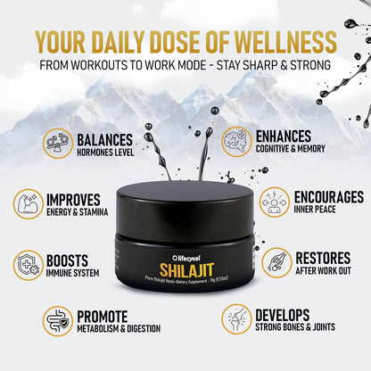 Lifecykel Pure Shilajit Resin – 15g | Wild-Harvested, Mineral-Rich Shilajit Supplement for Strength | Third-Party Tested, Premium Quality | Natural Flavouring